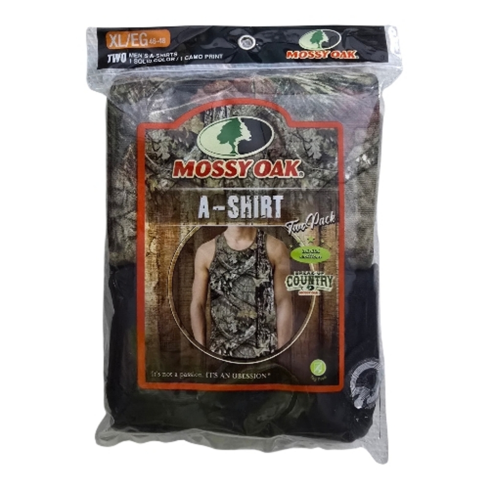 NWT Mossy Oak Mens A-Shirt Tank Tops 2 Pack Camo Cotton Extra Large 46-48
